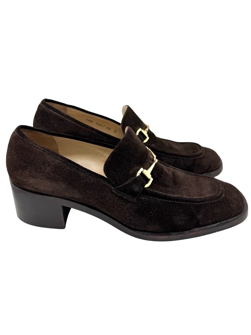 Gucci Horse-Bit Chocolate Brown Suede Heeled Loafer 40 C Tom Ford Y2K 90s Luxury - Picture 4 of 14